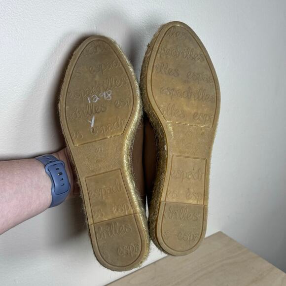 Viscata Barcelona Espadrille Flats Tan Leather Spain  natural Jute Platform 40 - Picture 7 of 9